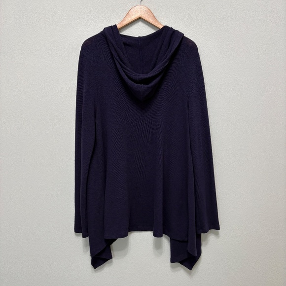 Laila Jayde Navy Hooded Open Duster Cardigan - XL - Picture 7 of 7